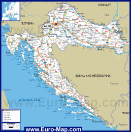 Карта дорог Хорватии