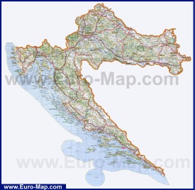 Туристическая карта Хорватии с курортами