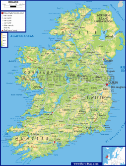 Подробная карта Ирландии