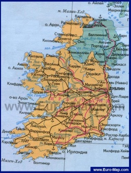 Карта Ирландии на русском языке