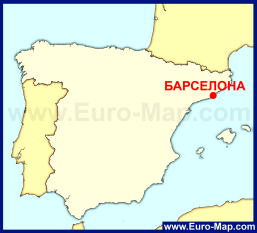 Барселона на карте Испании
