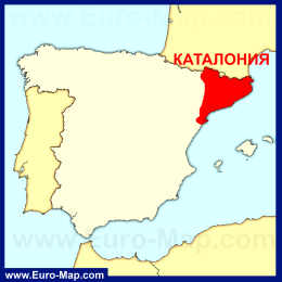 Каталония на карте Испании
