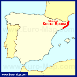 Коста-Брава на карте Испании