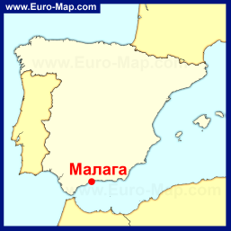 Малага на карте Испании