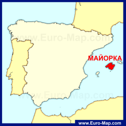 Остров Майорка на карте Испании