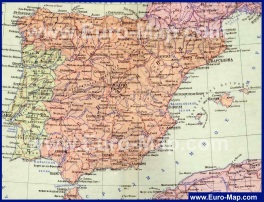 Подробная карта Испании на русском языке