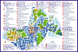 Подробная туристическая карта Сантьяго-де-Компостелы