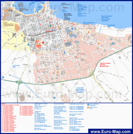 Карта города Бари с достопримечательностями