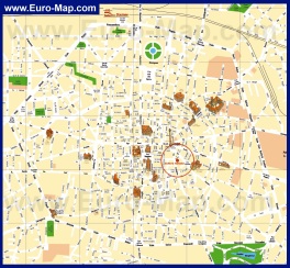 Карта города Болонья с достопримечательностями