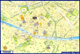 Карта Флоренции с достопримечательностями