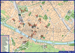 Туристическая карта Флоренции с достопримечательностями