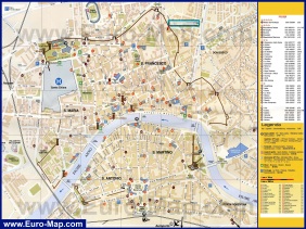 Подробная карта Пизы с отелями