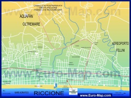 Подробная карта города Риччоне