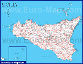 Подробная карта Сицилии