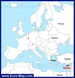Кипр на карте Европы