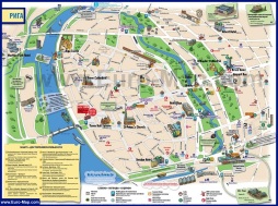 Туристическая карта Риги с Достопримечательностями и отелями