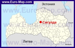Сигулда на карте Латвии