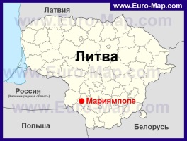 Мариямполе на карте Литвы