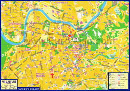 Туристическая карта Вильнюса с отелями