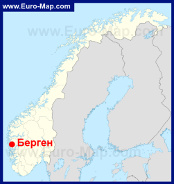 Берген на карте Норвегии