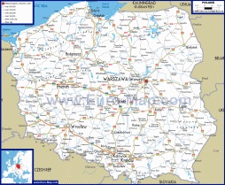 Автомобильная карта дорог Польши