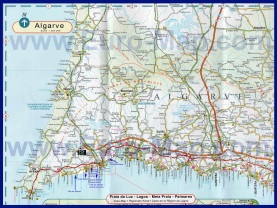 Подробная карта региона Алгарве