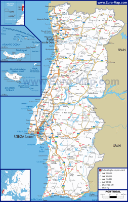 Карта дорог Португалии