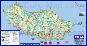 Подробная карта острова Мадейра