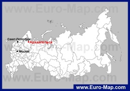 Архангельск на карте России
