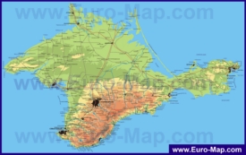Физическая карта Крыма