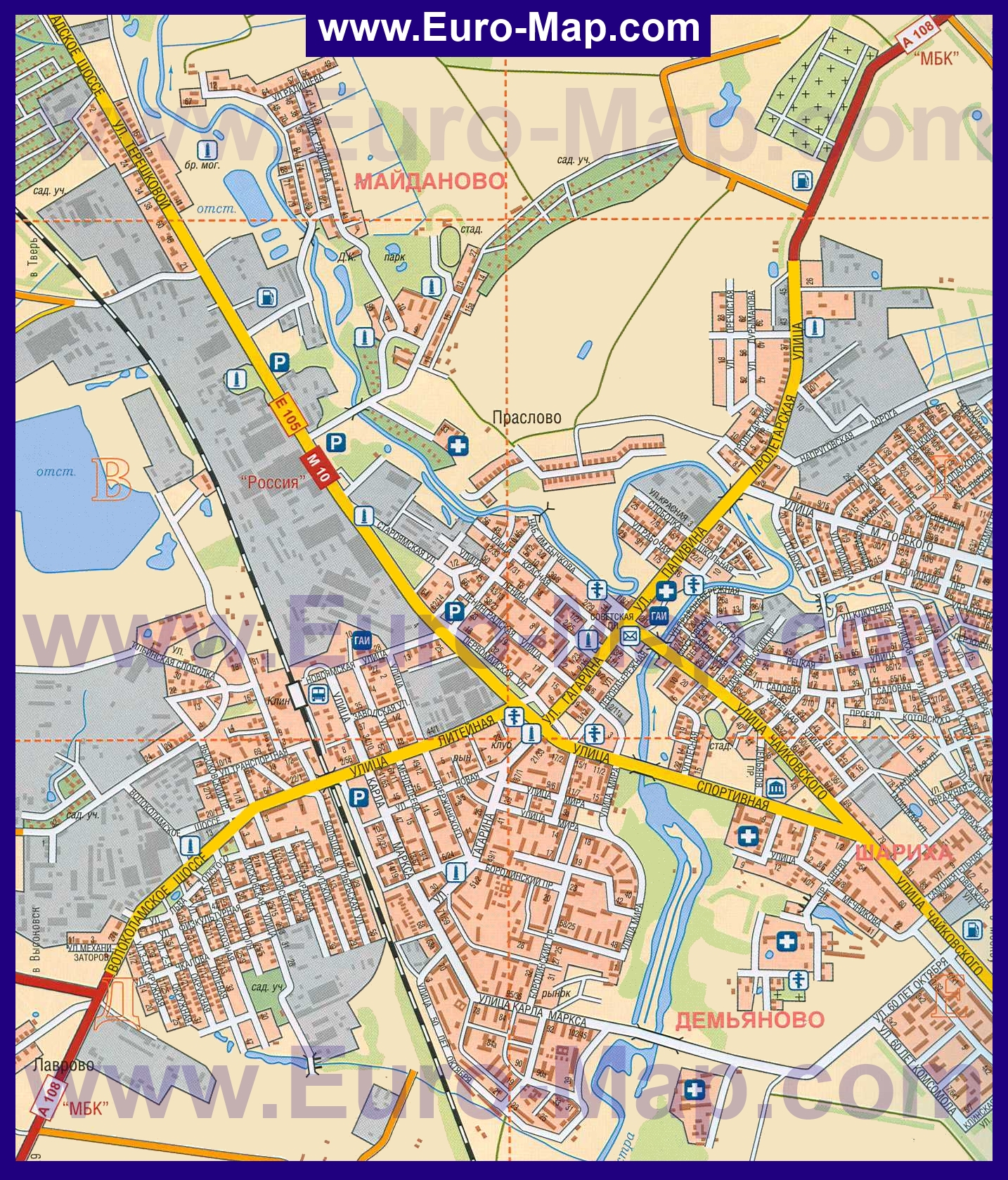 Карта города клина с улицами