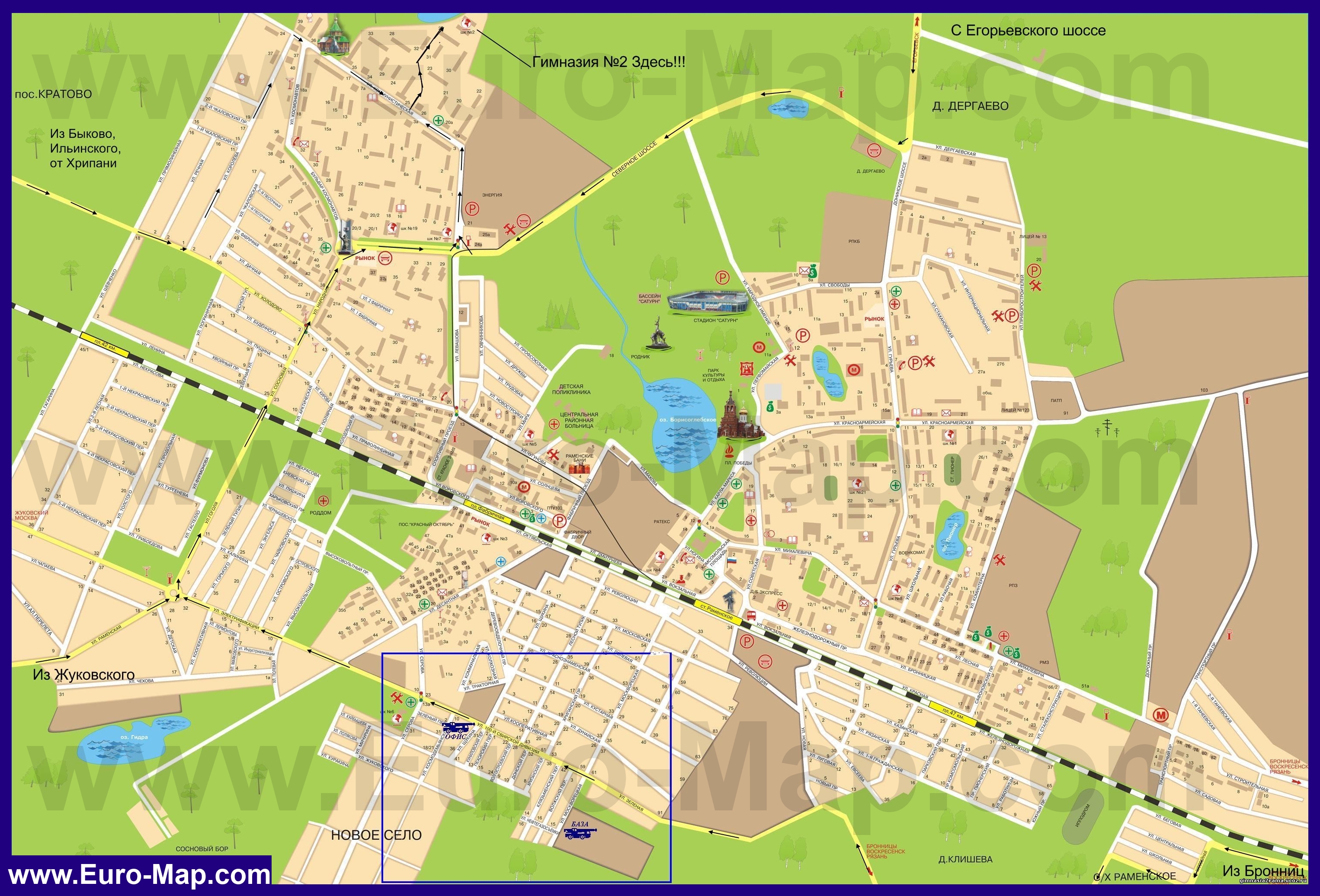 Карта города Раменского