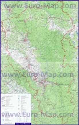Подробная топографическая карта Кемеровской области