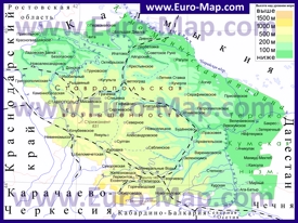 Физическая карта Ставропольского края