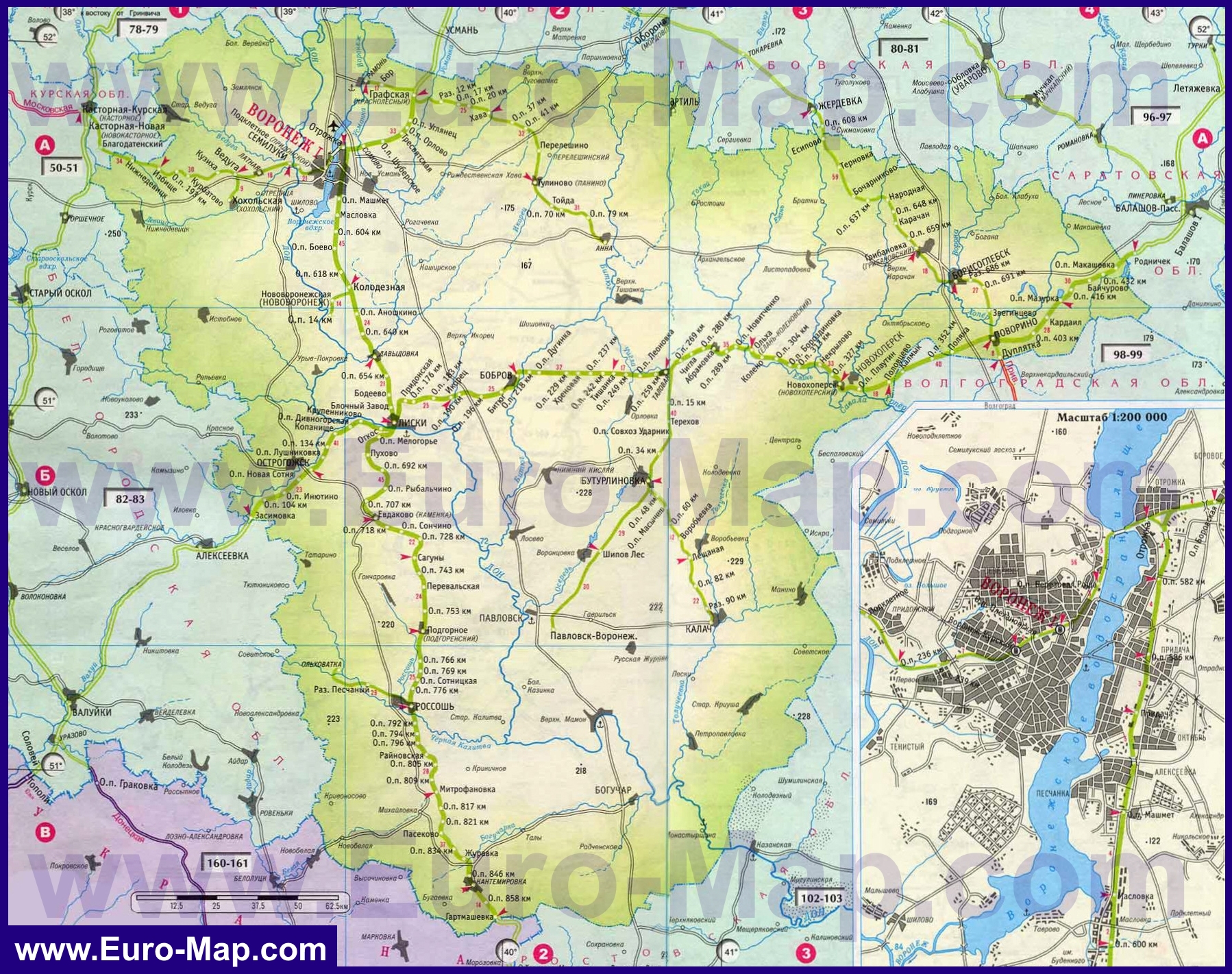 Карты Воронежской области