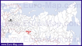 Омск на карте России
