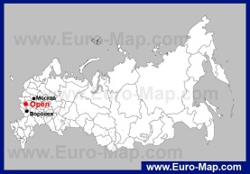 Орел на карте России
