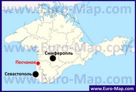 Песчаное на карте Крыма
