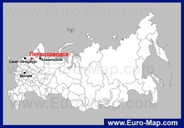 Петрозаводск на карте России