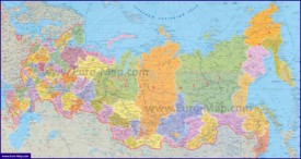 Подробная карта России с областями и городами
