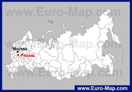 Рязань на карте России