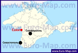 Саки на карте Крыма