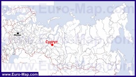 Сургут на карте России