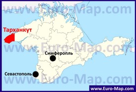 Тарханкут на карте Крыма