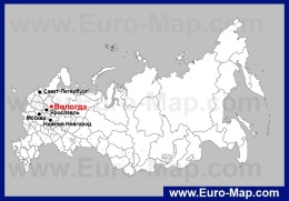 Вологда на карте России