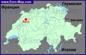 Биль на карте Швейцарии