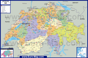 Карта кантонов Швейцарии