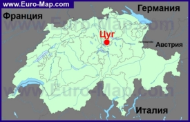 Цуг на карте Швейцарии
