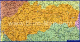 Подробная карта Словакии на русском языке