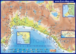 Карта побережья Анталии